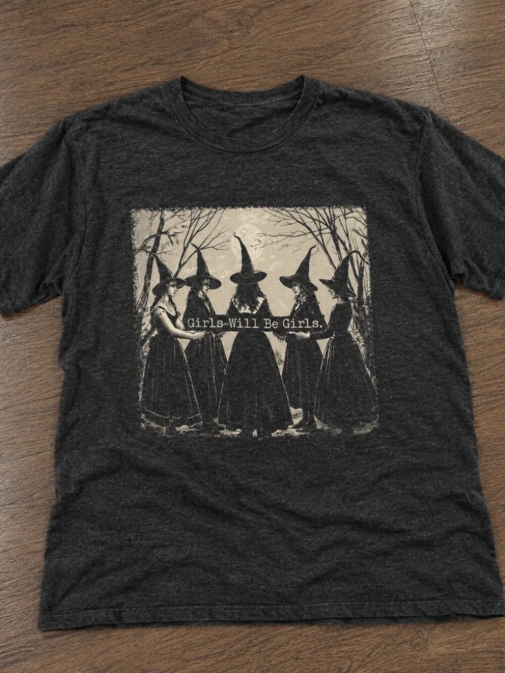 Basic Witch Halloween T-Shirt Women Vintage Graphic Coffee Tee